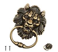 Llamador de Cabeza de León de 15.6cm, Antiguo Leones Aldaba con Tornillos, Aleación Aldaba de Puerta León para Porches Principales