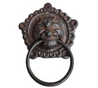 Llamador de puerta antiguo con cabeza tigre hierro, manilla corredera vintage fundido for puertas madera maciza patio