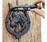 Llamador Puerta Aldaba Antigua de Caballo, Aldabas de Hierro Fundido Negro Macizo Hechas a Mano, Aldabas Personalizadas para Puertas de Entrada