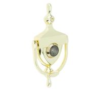 Llamador Puerta Exterior, Aldaba Puerta Exterior Aldaba Dorada De 6 Pulgadas For Puertas 1,38 A,97 Grosor, Madera Y Acero, Manija Puerta Con Mirilla Seguridad Aleación Zinc