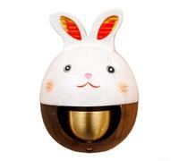 Llamador timbre de gato de la suerte con campana de cobre para una cálida bienvenida en tu hogar (oración de la liebre)
