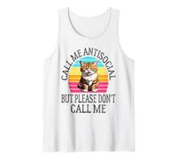 Llámame Antisocial Pero por Favor no me llames Divertido introvertido Camiseta sin Mangas