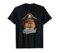 Llámame capitán! Divertido Pirata Capibara ilustración Camiseta