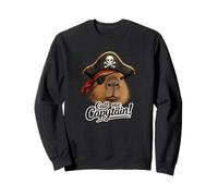 Llámame capitán! Divertido Pirata Capibara ilustración Sudadera