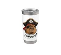 Llámame capitán! divertido pirata capibara ilustración Vaso térmico de acero inoxidable de doble pared