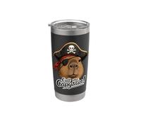 Llámame capitán! divertido pirata capibara ilustración Vaso térmico de acero inoxidable de doble pared