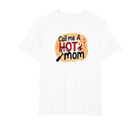 Llámame una mamá Sexy, Humor de Maternidad ardiente y Divertido Camiseta, Hombre Tallas Grandes, Blanco, 4X Alto