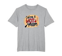 Llámame una mamá Sexy, Humor de Maternidad ardiente y Divertido Camiseta, Hombre Tallas Grandes, Gris Jaspeado, 5X Alto
