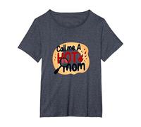 Llámame una mamá Sexy, Humor de Maternidad ardiente y Divertido Camiseta, Mujer Tallas Grandes, Azul Jaspeado, 5XL Grande
