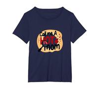 Llámame una mamá Sexy, Humor de Maternidad ardiente y Divertido Camiseta, Mujer Tallas Grandes, Azul Marino, 4XL Grande