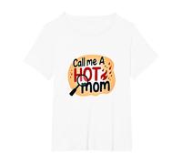 Llámame una mamá Sexy, Humor de Maternidad ardiente y Divertido Camiseta, Mujer Tallas Grandes, Blanco, 6XL Grande