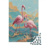 Llamanco en el océano Rompecabezas para Adultos |Elementos Dorados, Rosados y Azules| 38x26cm/1000pcs Juegos EduGatoivos De Decoración del Hogar