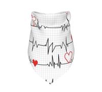 Llamando a Las Enfermeras Latido del corazón Blanco,Bufanda con Babero y Capucha Triangular Bufanda Ajustable para Mascotas Capucha Lavable Adecuada para Perros y Gatos pequeños, medianos y Grandes