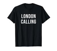 Llamando a Londr Camiseta gráfica económica, Hombre, Negro, XL