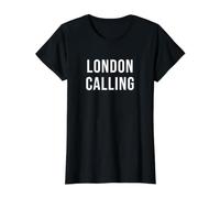 Llamando a Londr Camiseta gráfica económica, Mujer, Negro, M