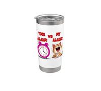 Llamando a todos los amantes de los gatos para el reloj de maullido de medianoche Vaso térmico de acero inoxidable de doble pared