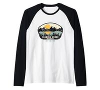 Llamando desfiladero embalse Wyoming, WY Recuerdo de Vacaciones Camiseta Manga Raglan