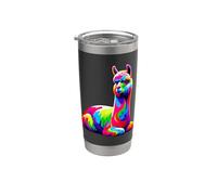 Llamas Coloridas Del Arte Pop Alpaca Alpacas Amantes De Las Vaso térmico de acero inoxidable de doble pared