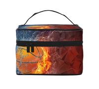 Llamas de Baloncesto y Gotas de Agua., Bolsa de Maquillaje Bolsa de cosméticos Bolsa de Aseo de Viaje portátil Estuche para lápices