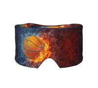Llamas de baloncesto y gotas de agua,Máscara para ojos con bloqueo de luz y protección ocular completa para dormir, orejeras y ojos.