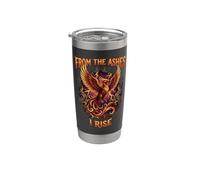 Llamas Fénix que surgen de las cenizas Me levanto renacimiento Vaso térmico de acero inoxidable de doble pared