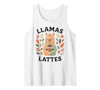 Llamas Lattes Coffee Lover Cute Cozy Animal Autumn Cafeína Camiseta sin Mangas