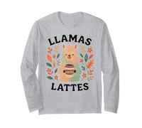 Llamas Lattes Coffee Lover Cute Cozy Animal Autumn Cafeína Manga Larga
