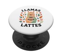 Llamas Lattes Coffee Lover Cute Cozy Animal Autumn Cafeína PopSockets PopGrip Adhesivo