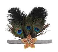Llamativa diadema bohemia con diamantes de imitación y plumas, diadema para boda, fiesta, novia, peinado, sesiones de fotos, diadema de plumas de los años 20, diadema de plumas para mujer, diadema de