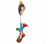 Llamativa figura de gnomo para espacios exteriores o interiores, diseñada con función de escalada de árboles y hecha para soportar elementos naturales (L)