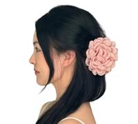 Llamativas pinzas para el cabello con flor grande y rosa, accesorios ligeros para el cabello para mujeres y niñas