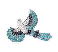 Llamativo broche de colibrí con diamantes de imitación de gran tamaño, insignia en forma de pájaro, joyería hecha a mano para mujeres elegantes broche de colibrí, talla única, como se describe