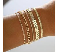 Llamativo conjunto de pulsera de cadena de metal bohemio para individuos impulsados por la moda (05)