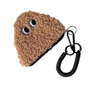 Llamativo monedero bolas de arroz estilo con cremalleras seguras y diseño de cordón, monedero para viajes y el camino diario al trabajo. Pequeño bolsillo para monedas para mujer, marrón claro