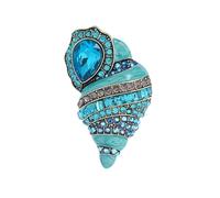 Llamativo pin de concha de diamantes de imitación portátil, accesorio de joyería para eventos temáticos, trajes elegantes, ropa casual, banquetes