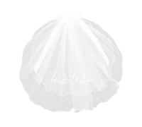 Llamativo velo de novia blanco con peine y borde de encaje, adorno para el pelo, para compromisos y aniversarios, eventos de graduación