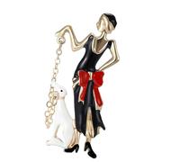 Llamativo y sofisticado pin de niña caminando, accesorio de joyería portátil para eventos temáticos, trajes elegantes, ropa casual, pin de moda, talla única, como se describe