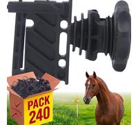Llampec Aisladores para Pastor Eléctrico N°9N - Pack 240 Unidades - Aislador Roscado para Varilla de 6 a 14 mm - Polipropileno HH Reforzado Resistente a UV - Compatible con Hilo, Cuerda o Cinta