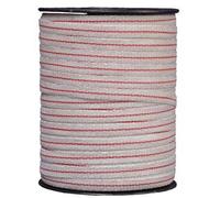 Llampec Hilo Pastor Eléctrico 200 m x 12 mm - Cinta 5 Conductores Acero Inoxidable - Alta Conductividad y Resistencia UV - Cable Valla Eléctrica para Caballos, Vacas y Perros - Bobina Conductora