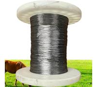 Llampec Hilo Pastor Eléctrico, 200 m, Ø 0,15 mm, 7 Conductores de Acero Inoxidable, Alta Conductividad, Resistencia 55 kg, para Cercas Eléctricas, Fabricado en España