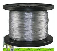 Llampec Hilo Pastor Eléctrico, 400 m, Ø 0,15 mm, 7 Conductores, Acero Inoxidable, Alta Conductividad, Resistencia 55 kg, Bobina para Cercas Eléctricas, Fabricado en España