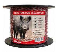 Llampec Hilo Pastor Eléctrico 500 m x 1,75 mm - 6 Conductores Acero Inoxidable - Alta Conductividad y Trenzado Exterior Eficaz - Cable Valla Eléctrica para Caballos, Vacas y Perros - Bobina Pastor