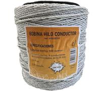 Llampec Hilo Pastor Eléctrico 500 m x 3 mm Blanco - Cinta 9 Conductores Acero Inoxidable - Alta Conductividad y Resistencia UV - Cable Valla Eléctrica para Caballos, Vacas y Perros - Bobina Pastor