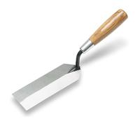 Llana bordeadora Marshalltown con mango de madera dura, acero al carbono, llana estrecha para lugares estrechos, dimensiones: 152x51 mm
