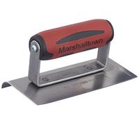 Llana de borde Marshalltown, M136D, extremos curvos, mango Durasoft, R 10 mm, L 13 mm, acero al carbono, dimensiones: 152x76 mm