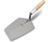 Llana de cubo de Marshalltown, llana de albañil, llana de yesero con mango de madera de acero al carbono, ancho de la llana: 210 mm, plata