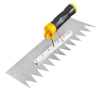 Llana dentada cuadrada/punta for azulejos y pisos - de acero inoxidable grado profesional Mango ergonómico cómodo for rellenar huecos construcción con cemento o masilla(I)