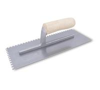 Llana dentada Marshalltown, muesca: SQ- 4,5x4,5x4,5 mm con mango de madera, de acero, para baldosas, tamaño: 279x114 mm, plata (974)