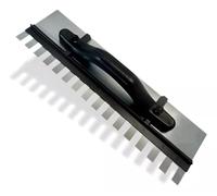 Llana Dentada Regulable - 430mm x 120mm | Herramienta profesional de acero galvanizado y mango ergonómico para colocación precisa de pisos, azulejos y porcelanatos.