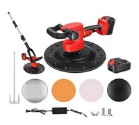 Llana Eléctrica 1680W, Máquina de Enlucido Inalámbrica 380 mm con Mango Telescópico de 168 cm, Herramienta de Acabado de Hormigón 6 Velocidades Kit Completo para Paredes Suelos y Techos 1 * 22500mAh